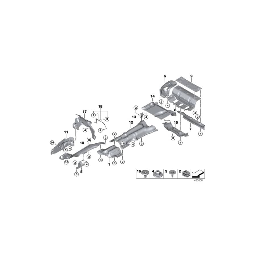 Genuine BMW 51487492427 G11 G15 Sound Insulating Tunnel Front (Inc. M550iX, 750Li & 750LiX) | Duco Car Parts UK Car Parts