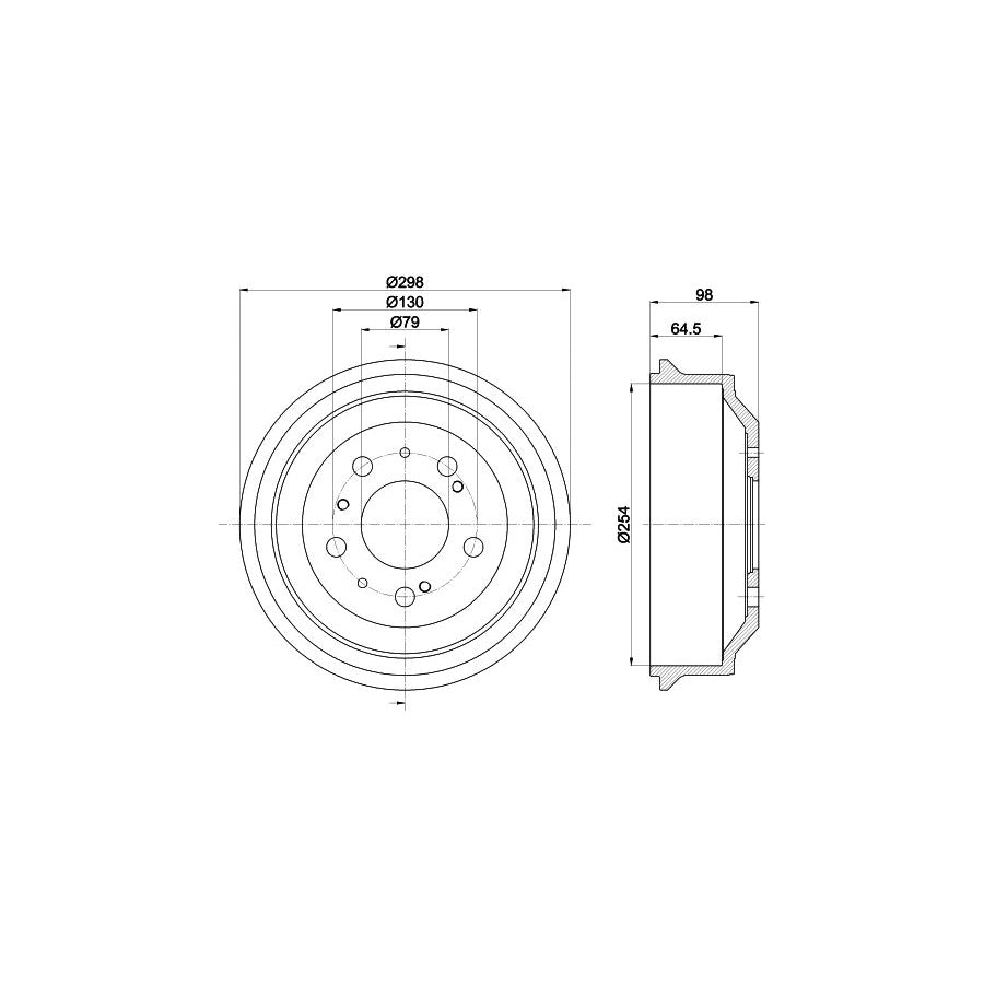 Hella 8DT 355 302-191 Brake Drum