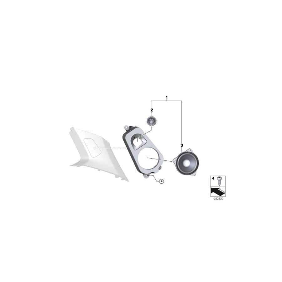 Genuine BMW 65139280455 F16 M Speaker Mount, D-Pillar LINKS (Inc. X6 50iX 4.0, X6 M & X6 40dX) | Duco Car Parts UK Car Parts