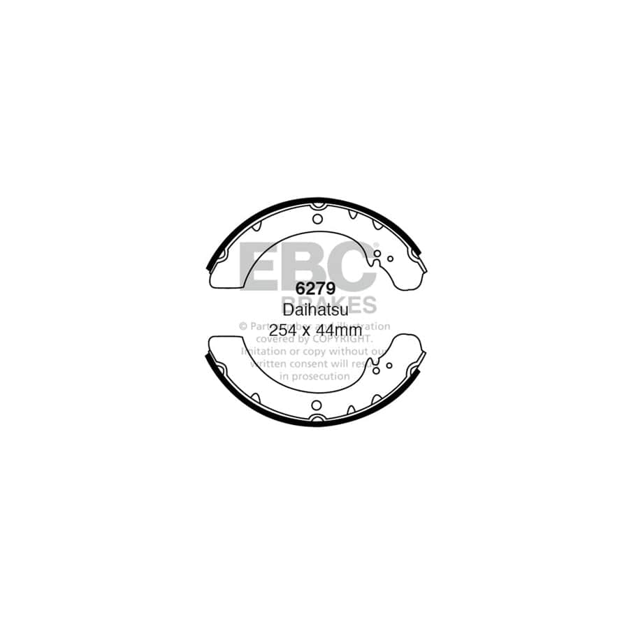 EBC 6279 Daihatsu Front/Rear Brake Shoes (Inc. Fourtrak, Rugger, Taft) 1 | Duco Car Parts UK Car Parts