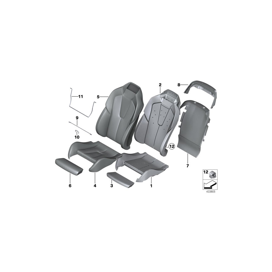 Genuine BMW 52108053034 F12 F06 F13 Cover, Comfort Bckrst, Perf. Lthr, Right LKSW,X3SW SCHW (Inc. M6) | Duco Car Parts UK