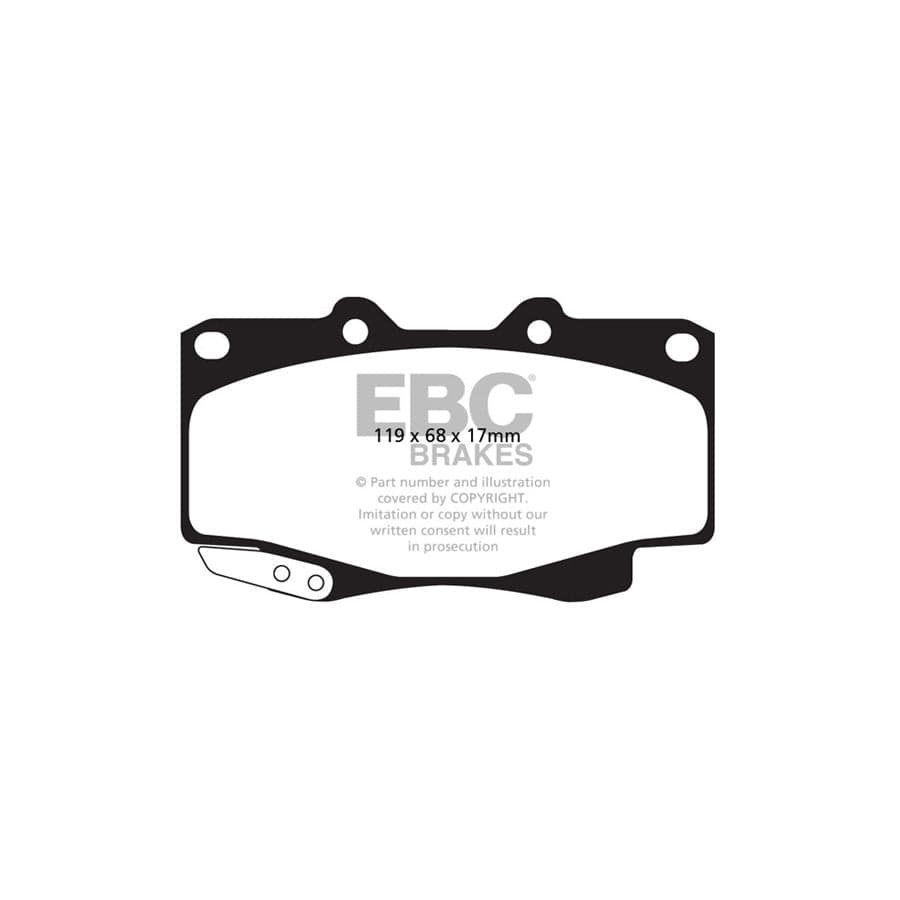 EBC PD03KF1427 Toyota Hi-Lux Yellowstuff Front Brake Pad & Plain Disc Kit 2 | Duco Car Parts UK Car Parts