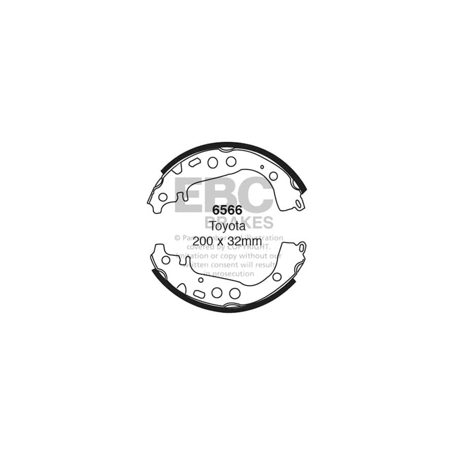 EBC 6566 Toyota Rear Brake Shoes - Sumitomo Caliper (Inc. Prius & Yaris) 1 | Duco Car Parts UK Car Parts