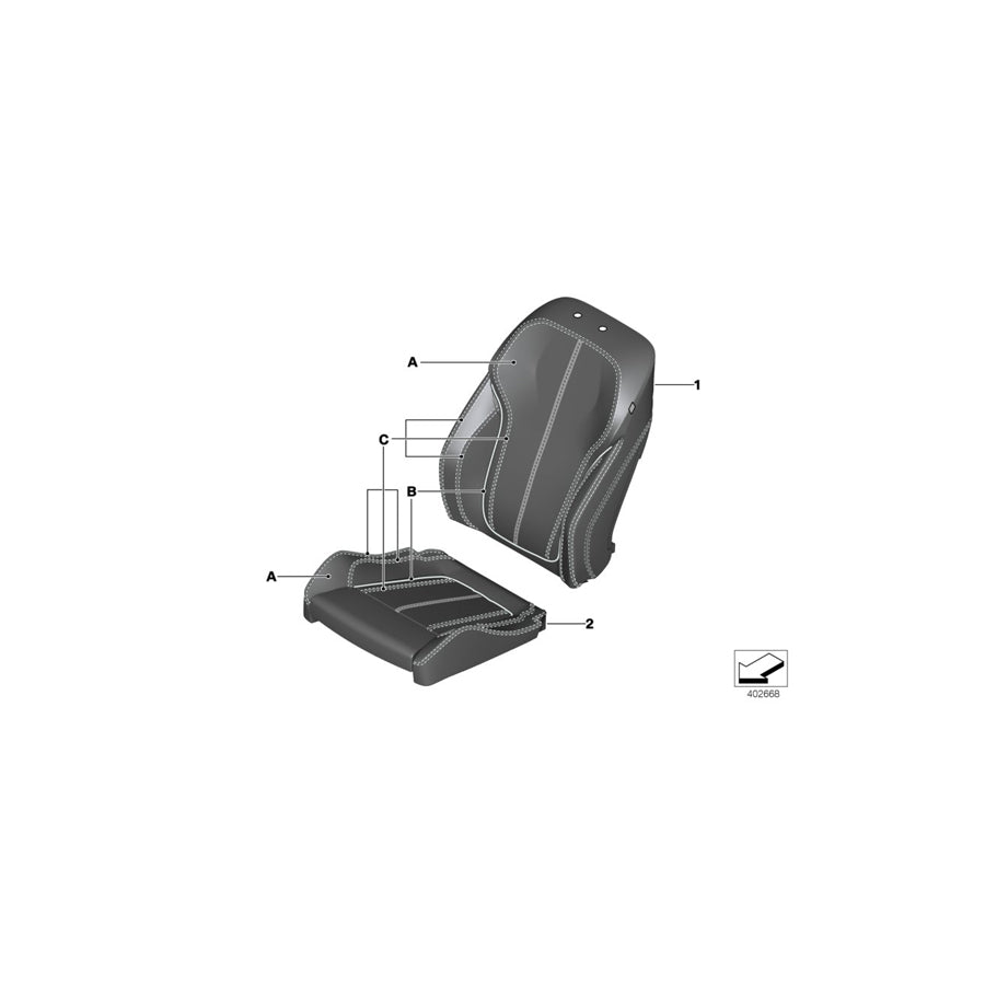 Genuine BMW 52107989451 F15 F16 Leather Cover Sport Backrest Left INDIVIDUAL (Inc. X5 30dX, X6 35iX & X6 30dX) | Duco Car Parts UK