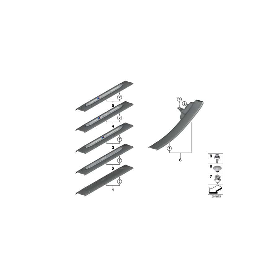 Genuine BMW 51476999466 F44 Cover Strip, Entrance Rear Right SCHWARZ (Inc. M235iX, 228iX & 218i) | Duco Car Parts UK Car Parts