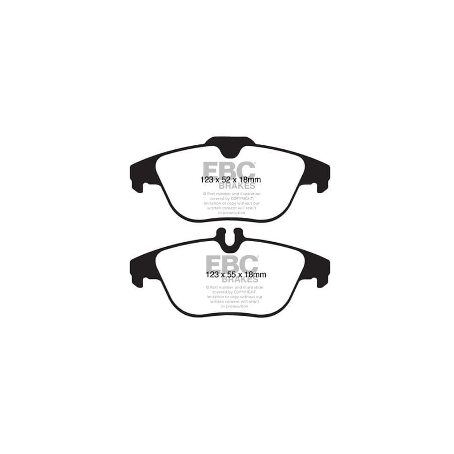 EBC PD02KR253 Mercedes-Benz W/S/C204 Redstuff Rear Brake Pad & Plain Disc Kit 2 | Duco Car Parts UK Car Parts