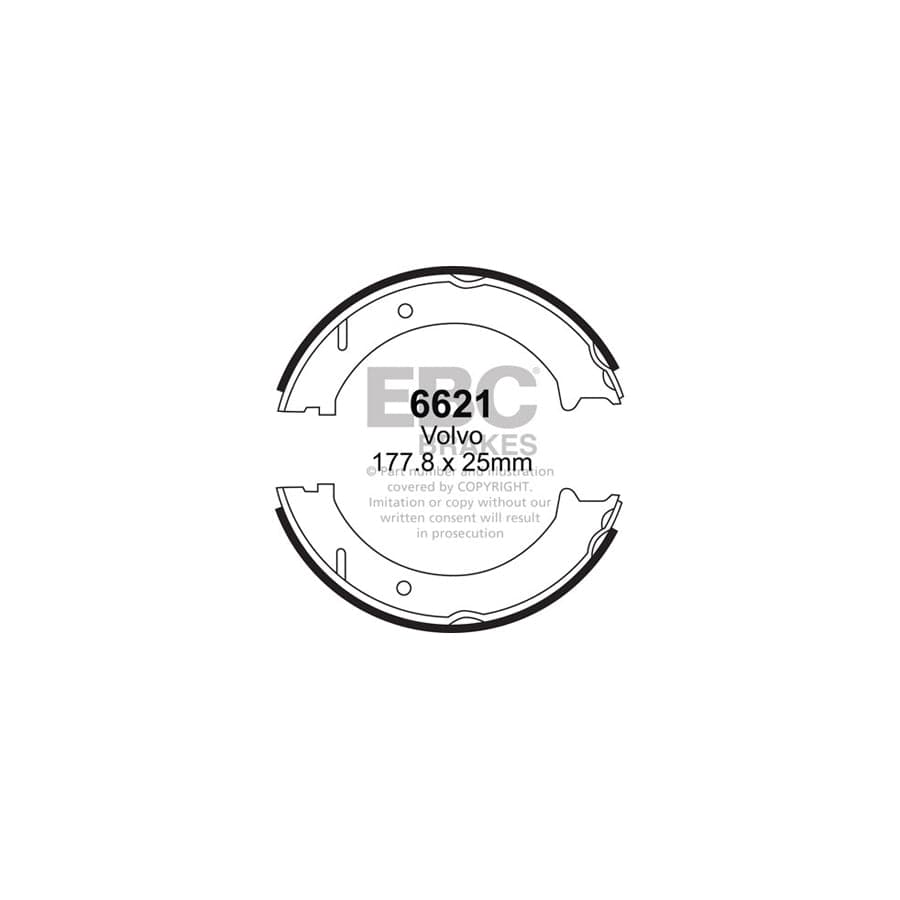 EBC 6621 Volvo V70 Mk1 Rear Brake Shoes 1 | Duco Car Parts UK Car Parts