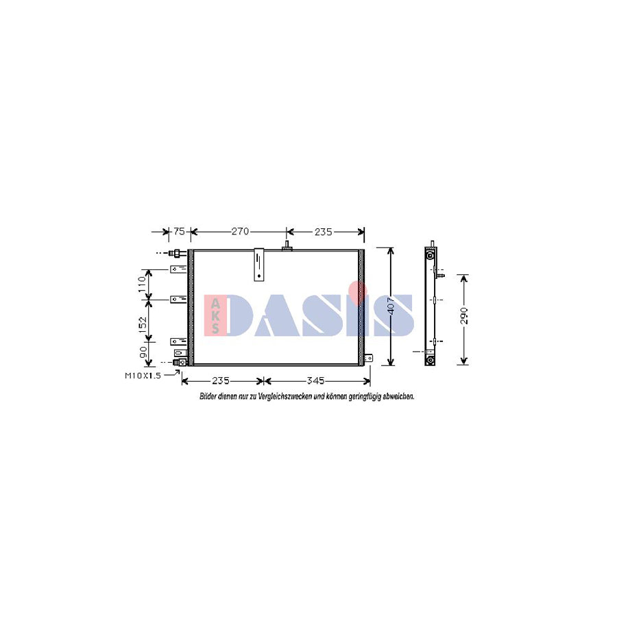 AKS Dasis 192070N Air Conditioning Condenser For Saab 9000 | Duco Car Parts UK