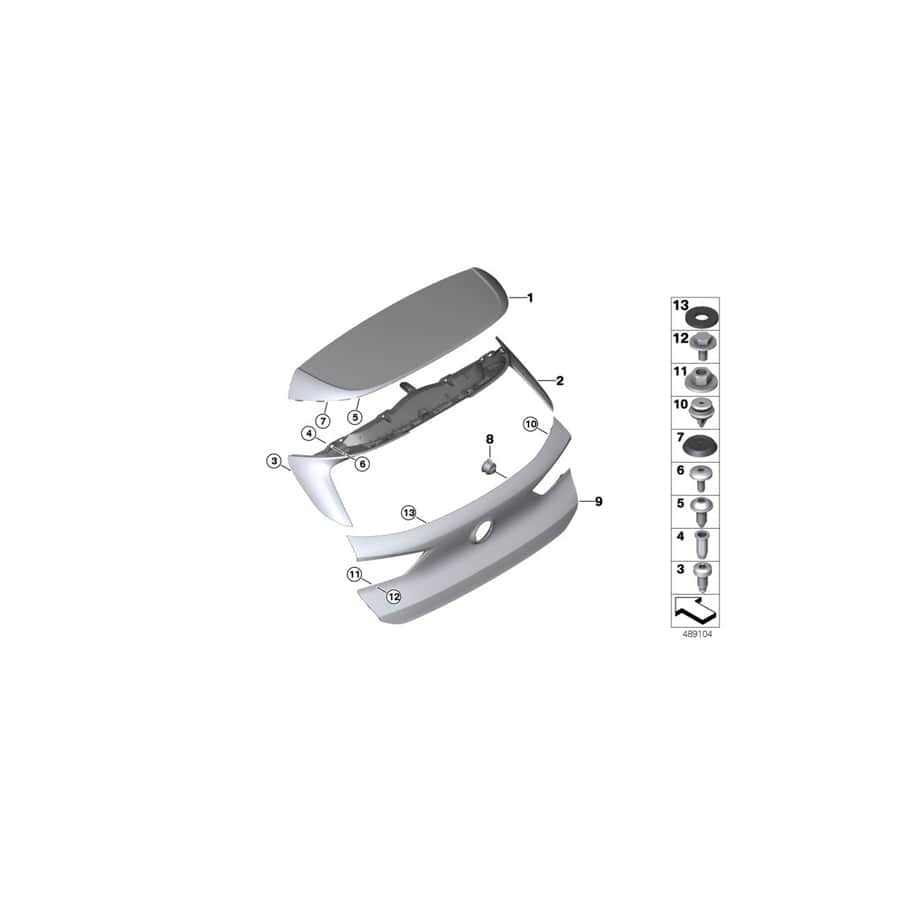 Genuine BMW 51628089914 F39 Rear Spoiler Upper Section Primed -M- (Inc. X2 28i, X2 18i & X2 16d) | Duco Car Parts UK Car Parts