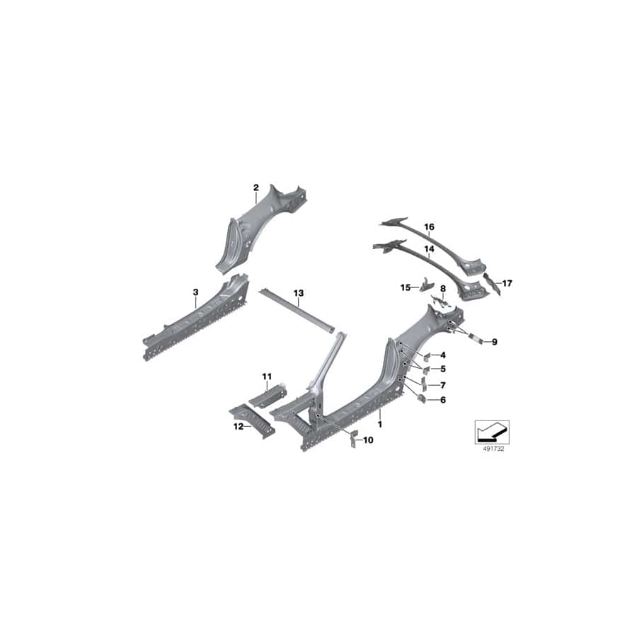 Genuine BMW 41008812543 G29 Bracket, B-Pillar Side Panel, Top Left (Inc. Z4 20i, Z4 30i & Z4 M40i) | Duco Car Parts UK Car Parts