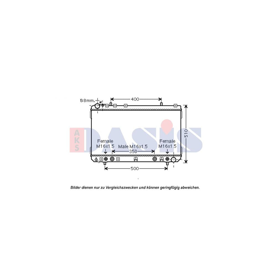 AKS Dasis 510123N Engine Radiator For Ssangyong Korando | Duco Car Parts UK
