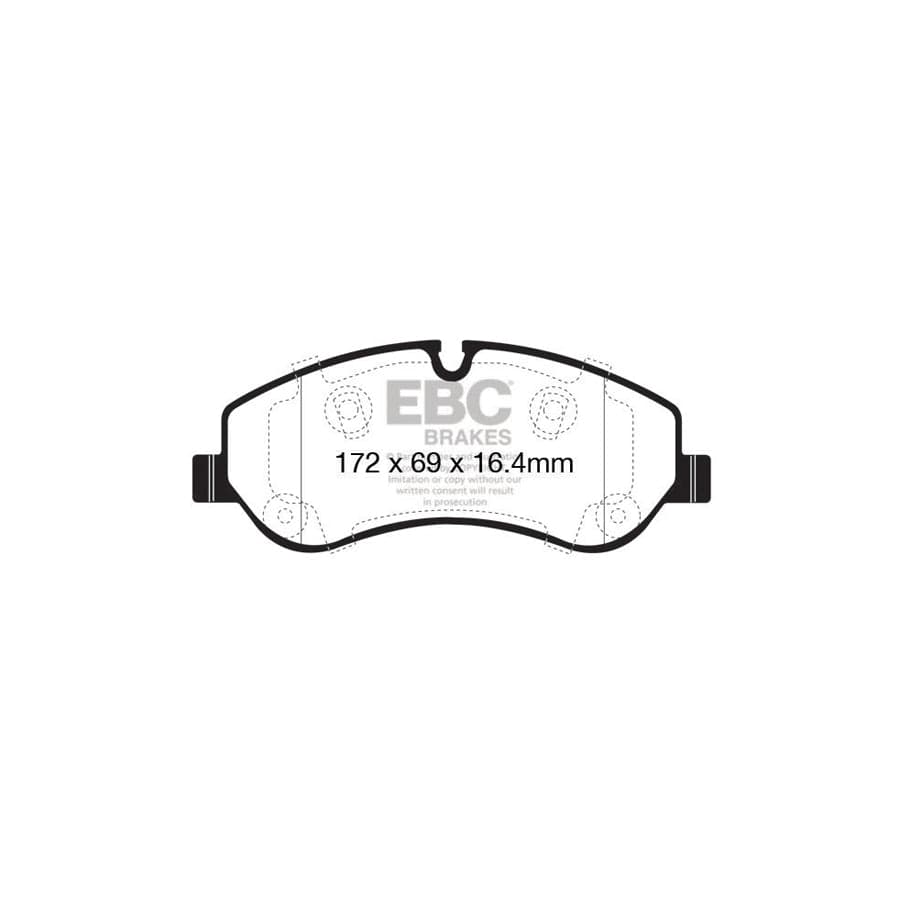 EBC PD03KF1464 Ford Yellowstuff Front Brake Pad & Plain Disc Kit 2 | Duco Car Parts UK Car Parts