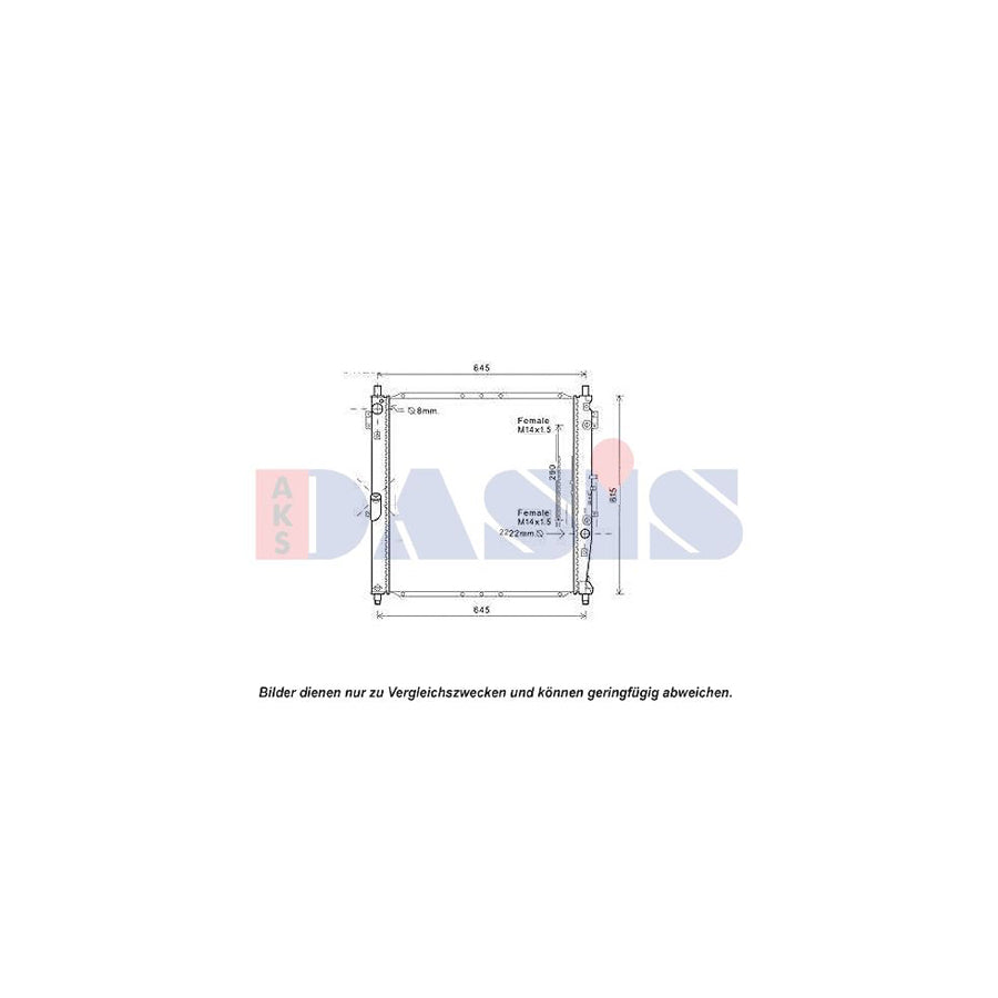 AKS Dasis 510129N Engine Radiator For Ssangyong Rexton / Rexton II (Gab) | Duco Car Parts UK