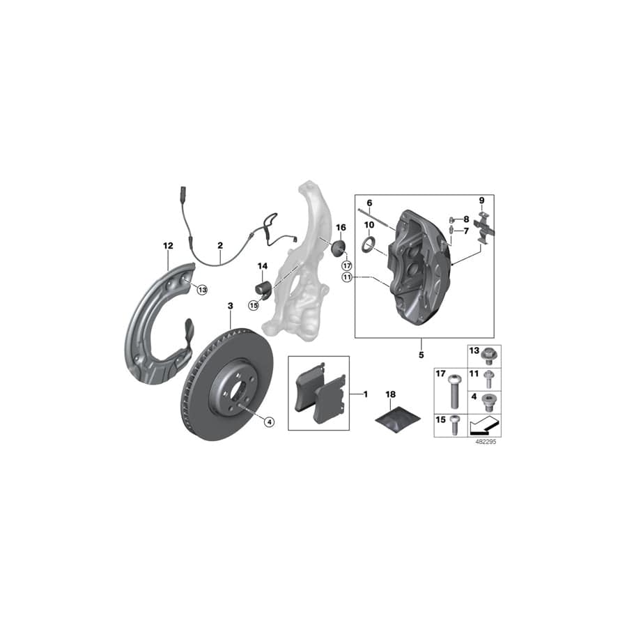 Genuine BMW 34116884758 G11 G12 Brake Caliper Housing Silver Right (Inc. 750i, 750LiX 4.0 & 750LiX 4.4) | Duco Car Parts UK Car Parts