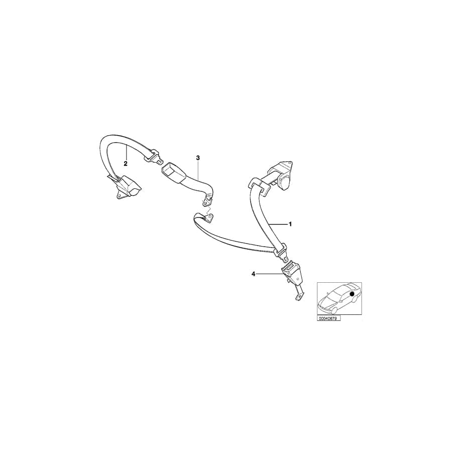 Genuine BMW 72118174353 E38 Upper Belt Rear GRAU (Inc. 740d, 730i & 725tds) | Duco Car Parts UK Car Parts