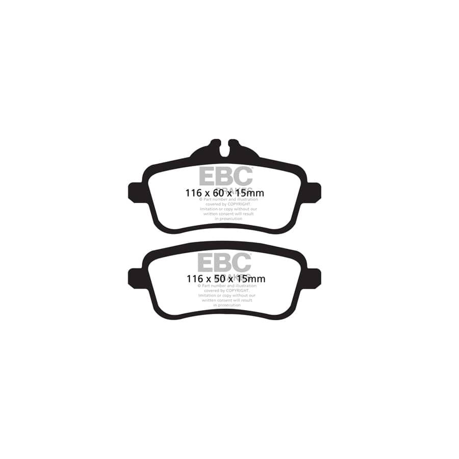 EBC PD01KR987 Mercedes-Benz X156 Greenstuff Rear Brake Pad & Plain Disc Kit - TRW Caliper 2 | Duco Car Parts UK Car Parts