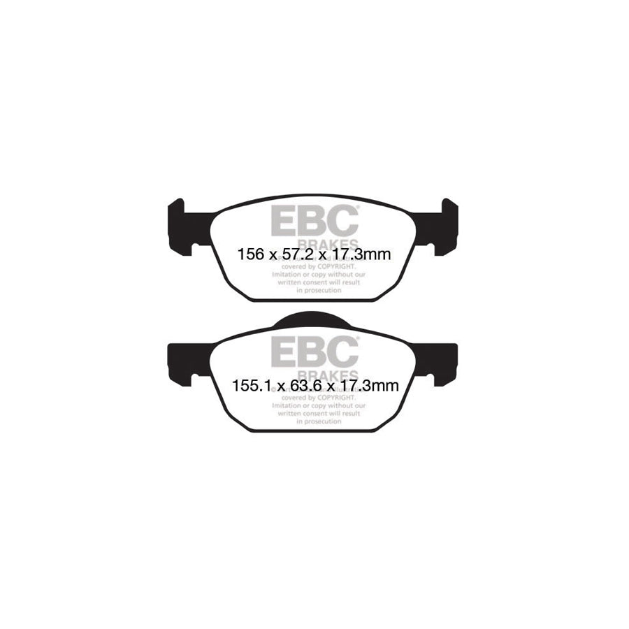 EBC PD11KF1299 Honda Civic Greenstuff Front Brake Pad & GD Disc Kit - ATE Caliper 2 | Duco Car Parts UK Car Parts