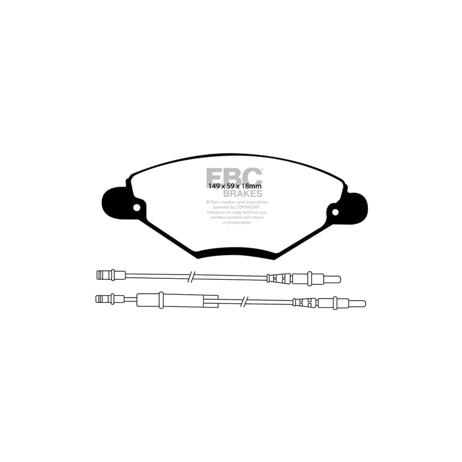 EBC PD11KF387 Citroen C5 Greenstuff Front Brake Pad & GD Disc Kit - Citroen Caliper 2 | Duco Car Parts UK Car Parts