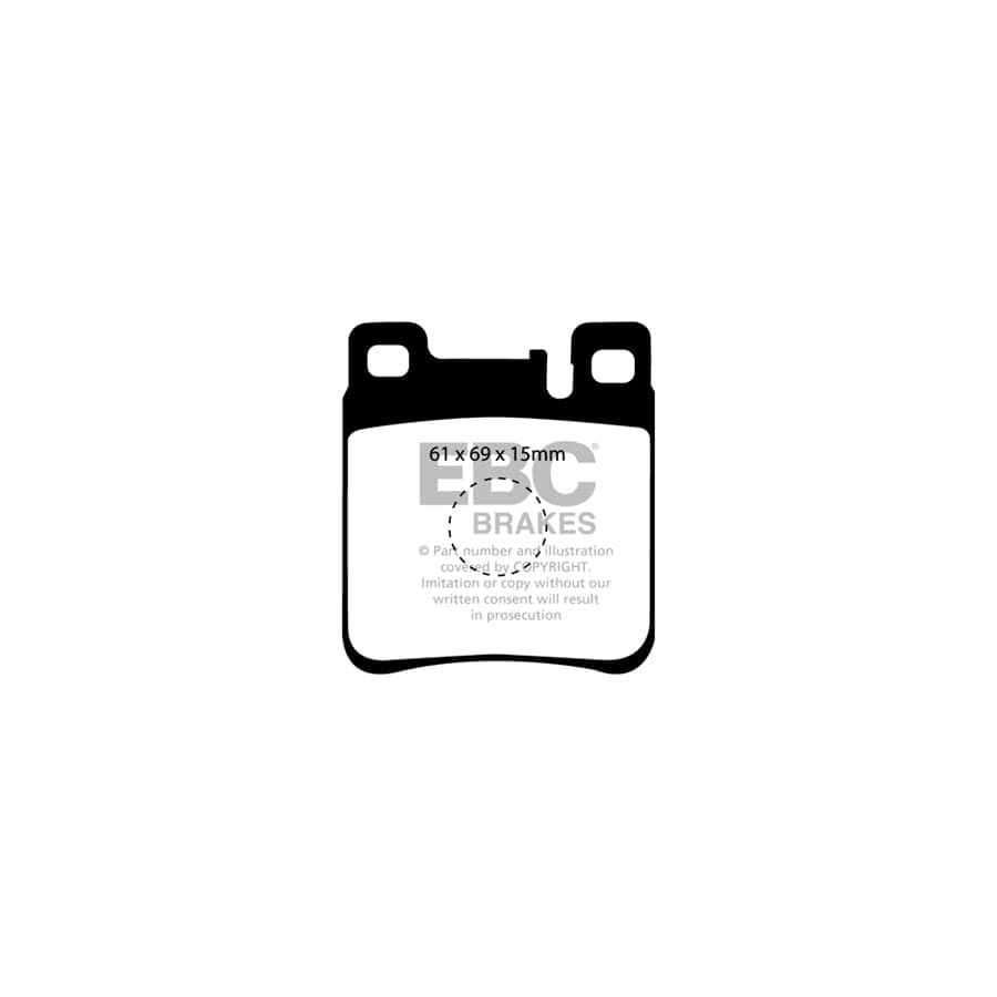 EBC PD02KR265 Mercedes-Benz W124 R129 Redstuff Rear Brake Pad & Plain Disc Kit - ATE Caliper 2 | Duco Car Parts UK Car Parts