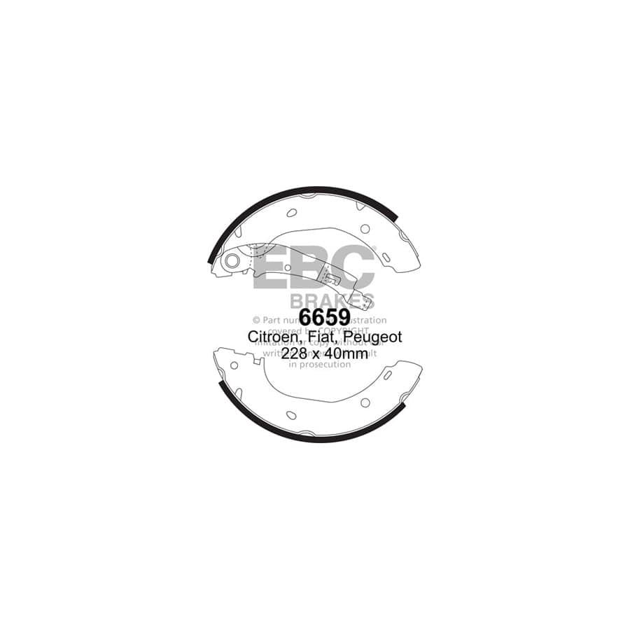EBC 6659 Citroen Fiat Peugeot Rear Brake Shoes - Brembo Caliper 1 | Duco Car Parts UK Car Parts