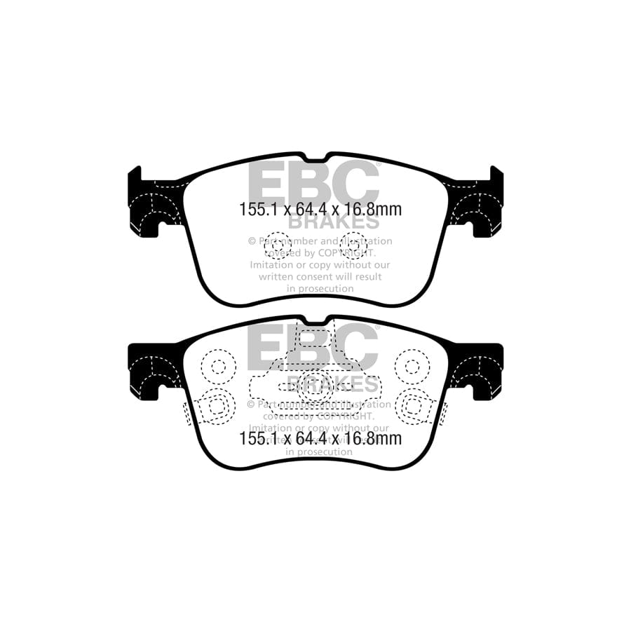 EBC PDKF2472 Ford Focus Ultimax Front Brake Pad & Plain Disc Kit - ATE Caliper 2 | Duco Car Parts UK Car Parts
