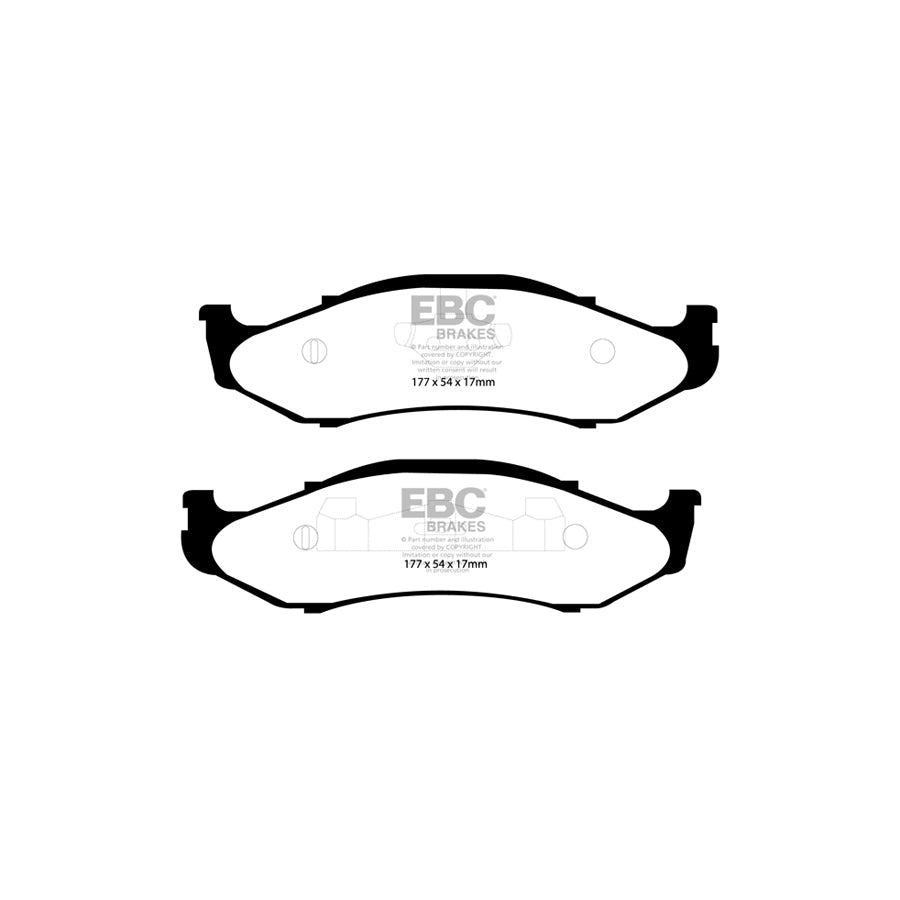 EBC DP61255 Jeep Greenstuff Front Brake Pads (Inc. Cherokee, Grand Cherokee, Wrangler) 2 | Duco Car Parts UK Car Parts