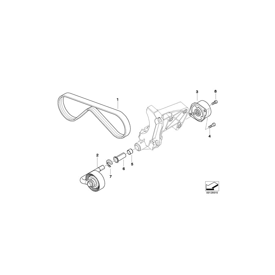 Genuine BMW 64557792851 E63 E90 E60 Ribbed V-Belt 4PK X 836 (Inc. X3 3.0sd, 635d & 330Cd) | Duco Car Parts UK Car Parts