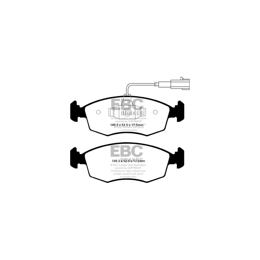 EBC PDKF615 Fiat 500 Ultimax Front Brake Pad & Plain Disc Kit 2 | Duco Car Parts UK Car Parts