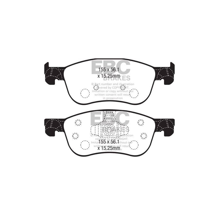 EBC PDKF2469 Ford Ultimax Front Brake Pad & Plain Disc Kit - ATE Caliper 2 | Duco Car Parts UK Car Parts