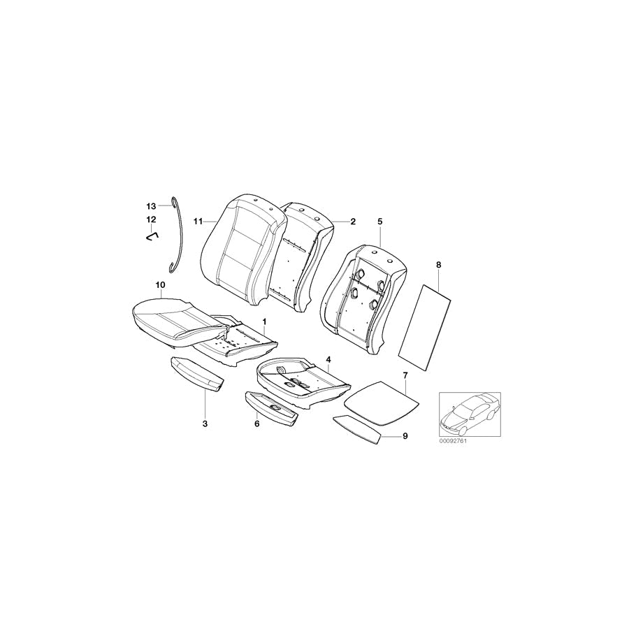 Genuine BMW 52109173477 E60 E61 Cover For Comfort Seat, Leather SCHWARZ (Inc. 530xi, 520i & 525d) | Duco Car Parts UK