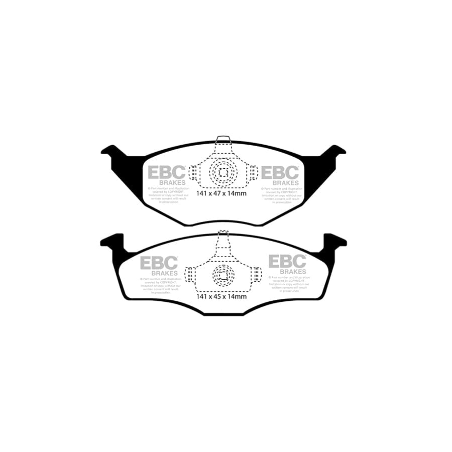 EBC PDKF2110 VW Lupo Ultimax Front Brake Pad & Plain Disc Kit 2 | Duco Car Parts UK Car Parts