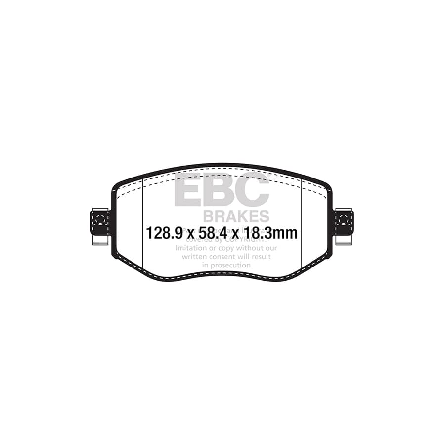 EBC PD03KF1544 Renault Megane Yellowstuff Front Brake Pad & Plain Disc Kit - Girling/TRW Caliper 2 | Duco Car Parts UK Car Parts