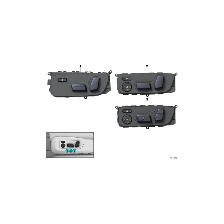 Genuine BMW 61316801479 G07 G05 G06 Seat Adjustment Switch, Left (Inc. X6 30iX, X6 30dX & X5 25dX) | Duco Car Parts UK Car Parts