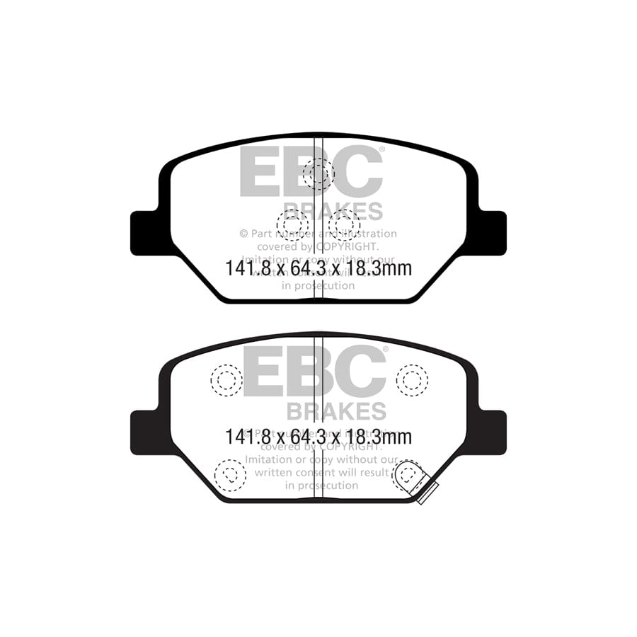 EBC PD03KF1550 Opel Vauxhall Insignia Yellowstuff Front Brake Pad & Plain Disc Kit 2 | Duco Car Parts UK Car Parts