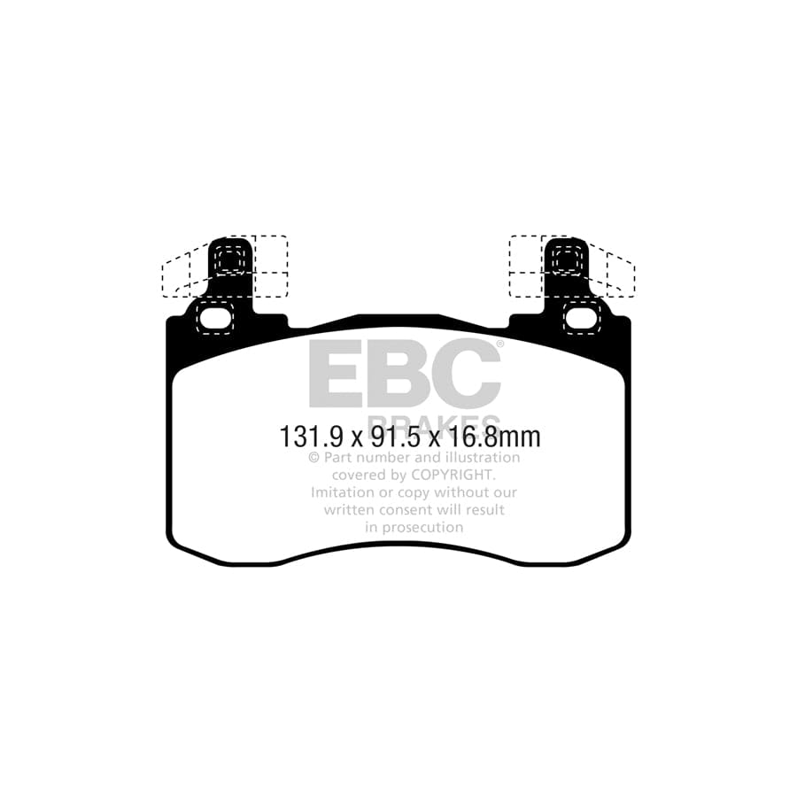 EBC PD03KF1552 Kia Stinger Yellowstuff Front Brake Pad & Plain Disc Kit - Brembo Caliper 2 | Duco Car Parts UK Car Parts