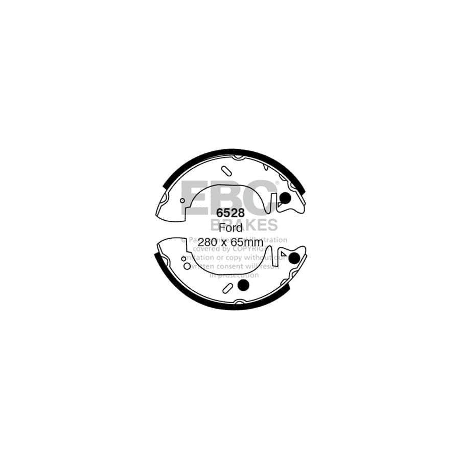 EBC 6528 Ford Opel Renault Vauxhall Rear Brake Shoes (Inc. Transit, Movano, Master) 1 | Duco Car Parts UK Car Parts