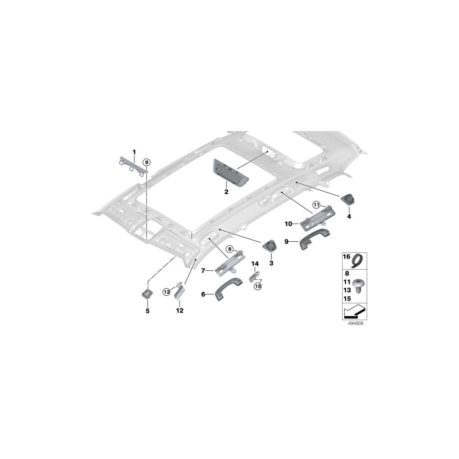 Genuine BMW 51447451373 G07 Bracket, Front Left Grab Handle (Inc. X7 40iX, X7 30dX & X7 M50dX) | Duco Car Parts UK Car Parts