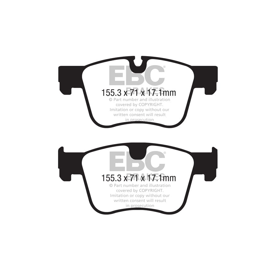 EBC PD03KF1554 Citroen Opel Peugeot Toyota Yellowstuff Front Brake Pad & Plain Disc Kit - Bosch/TRW Caliper 2 | Duco Car Parts UK Car Parts