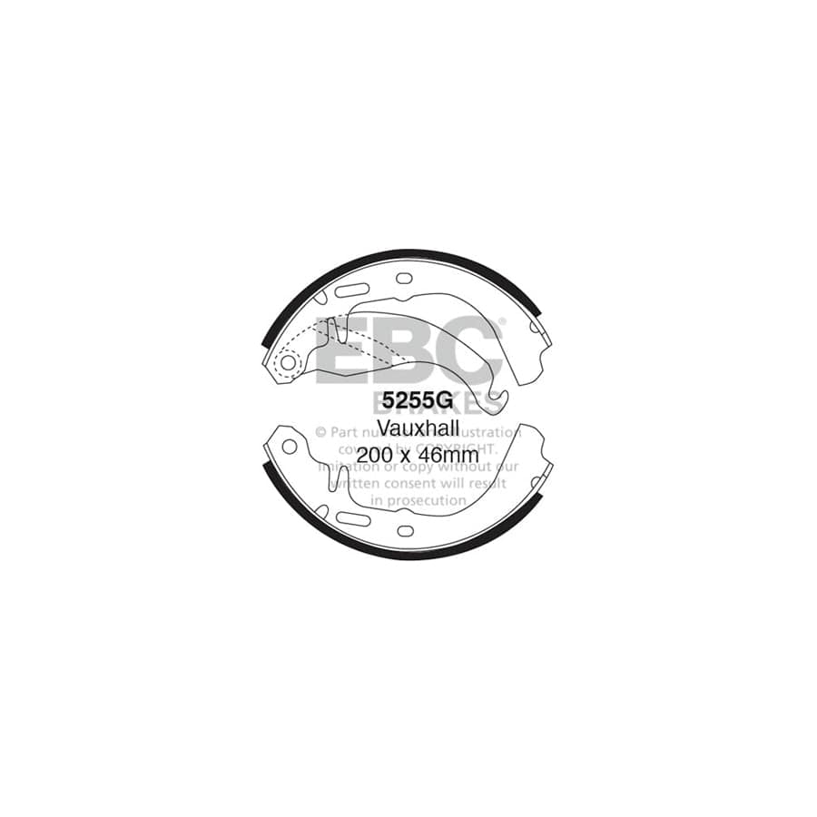 EBC 5255G Opel Vauxhall Rear Brake Shoes (Inc. Ascona, Kadett, Astra D, Cavalier) 1 | Duco Car Parts UK Car Parts