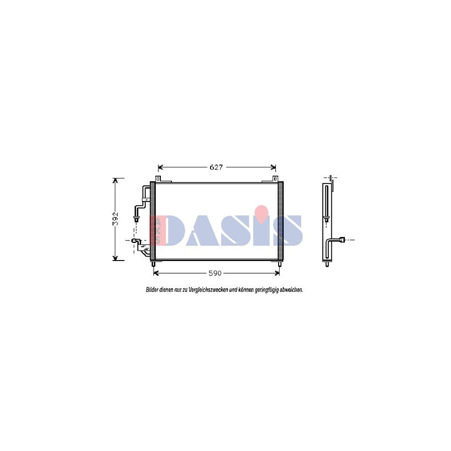 AKS Dasis 162230N Air Conditioning Condenser For Peugeot 406 | Duco Car Parts UK