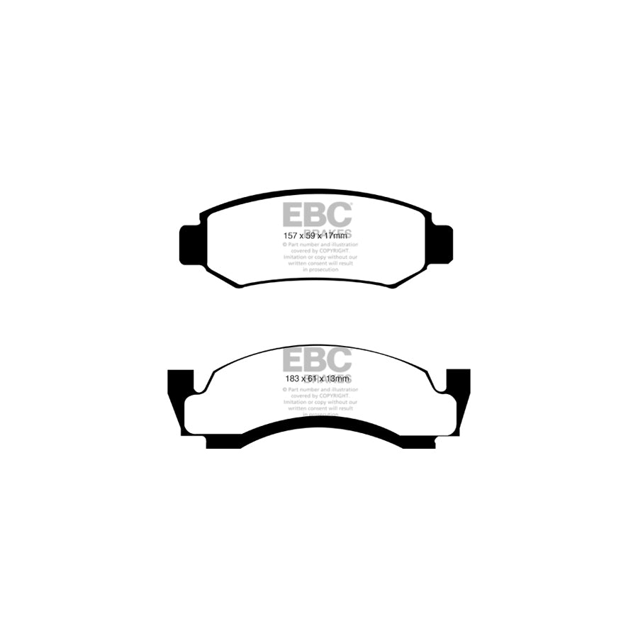 EBC DP61261 Ford Monteverdi Greenstuff Front Brake Pads (Inc. F-150, Safari, Sahara) 2 | Duco Car Parts UK Car Parts