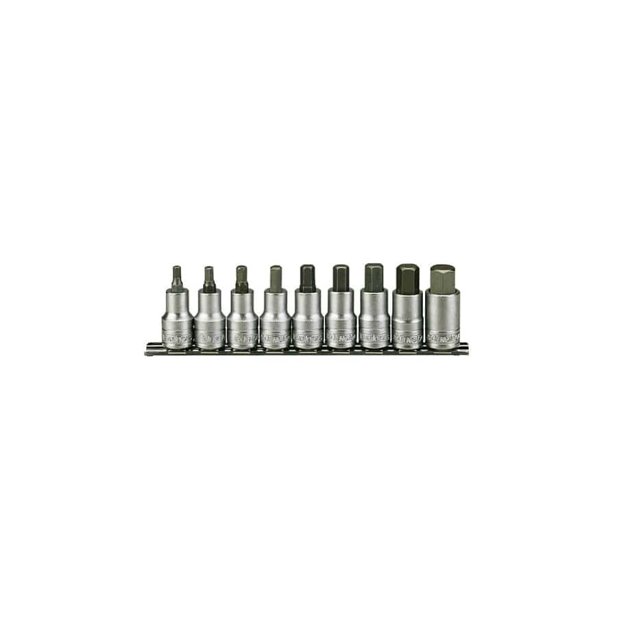 Teng TENM1212 1/2in Drive M1212 Hex Socket Clip Rail Set, 9 Piece | Duco Car Parts UK