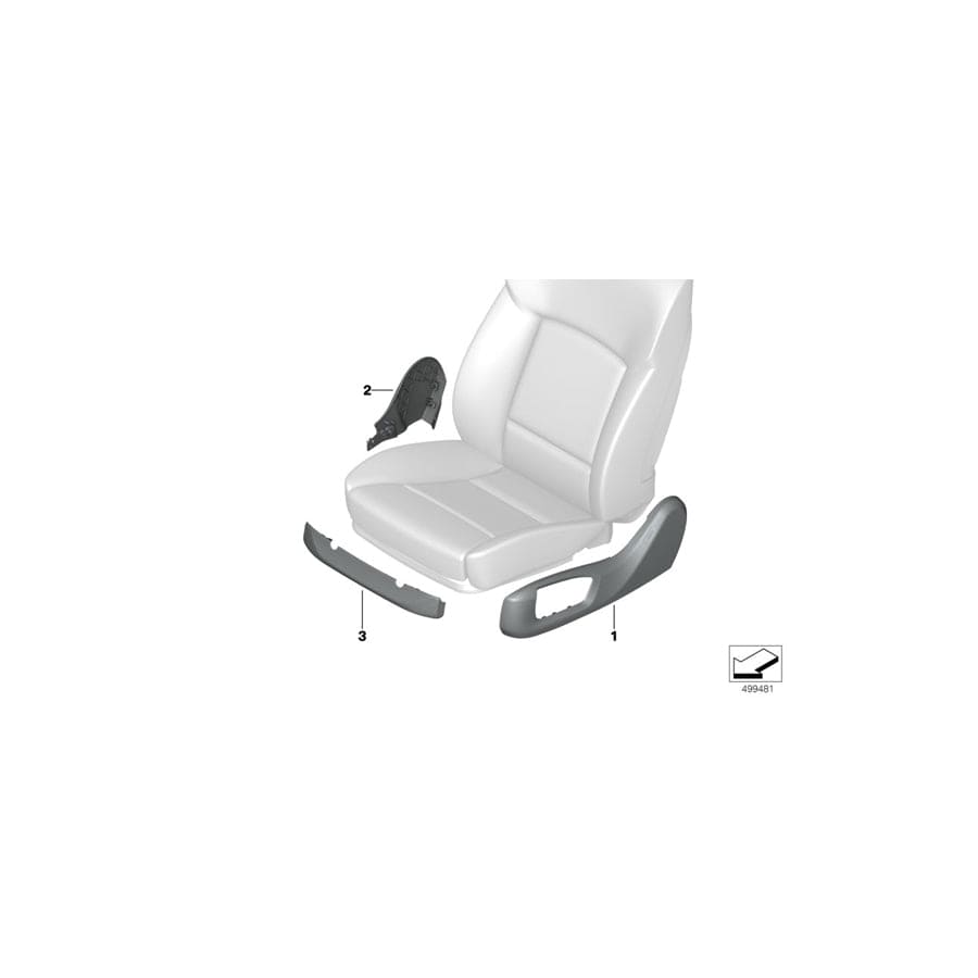 Genuine BMW 52107497987 G05 G06 Trim, Seat Outer Left ELF.WEISS (Inc. X6 30iX, X5 M50dX & X6 M50iX) | Duco Car Parts UK Car Parts