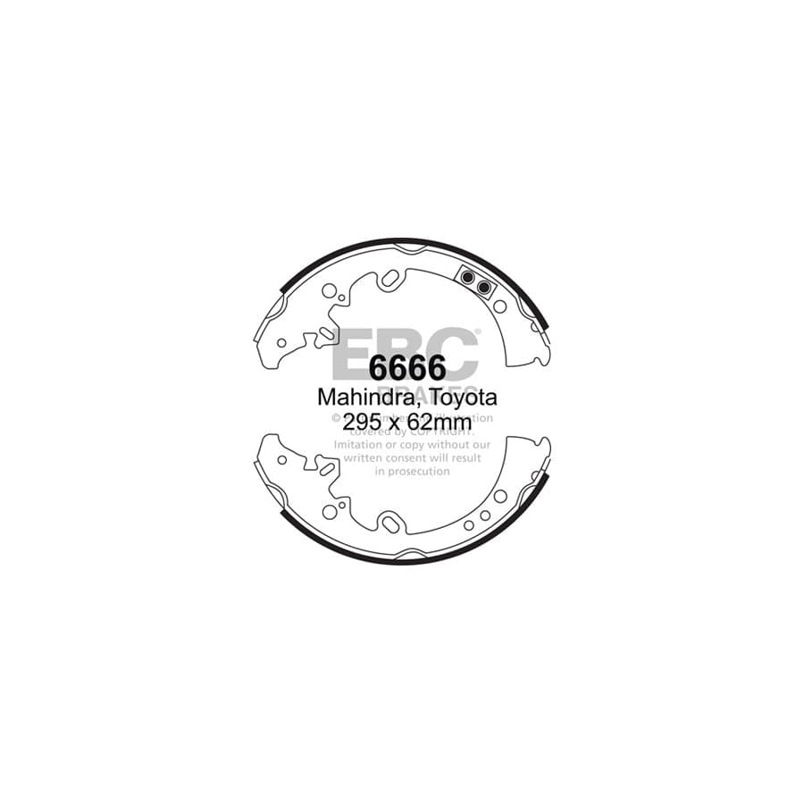 EBC 6666 Mahindra Toyota Rear Brake Shoes 1 | Duco Car Parts UK Car Parts