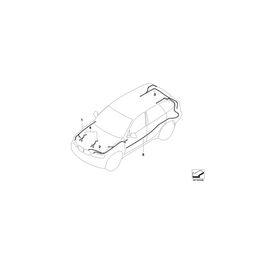 Genuine BMW 61116914849 E53 Repair Wiring Set F Trunk (Inc. X5 4.6is, X5 3.0d & X5 4.4i) | Duco Car Parts UK Car Parts