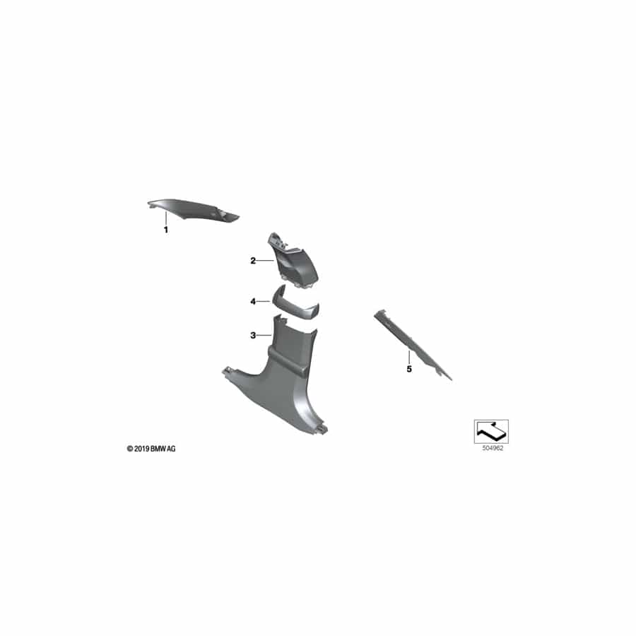 Genuine BMW 51437995860 F93 G16 B-Pillar Trim Panel, Leather, Center Rt TARTUFO (Inc. M850iX, 840i & M8) | Duco Car Parts UK Car Parts