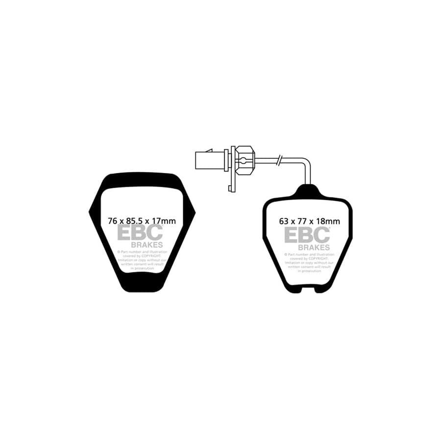 EBC PD12KF030 Audi C5 A6 Redstuff Front Brake Pad & GD Disc Kit - Girling/TRW Caliper 2 | Duco Car Parts UK Car Parts