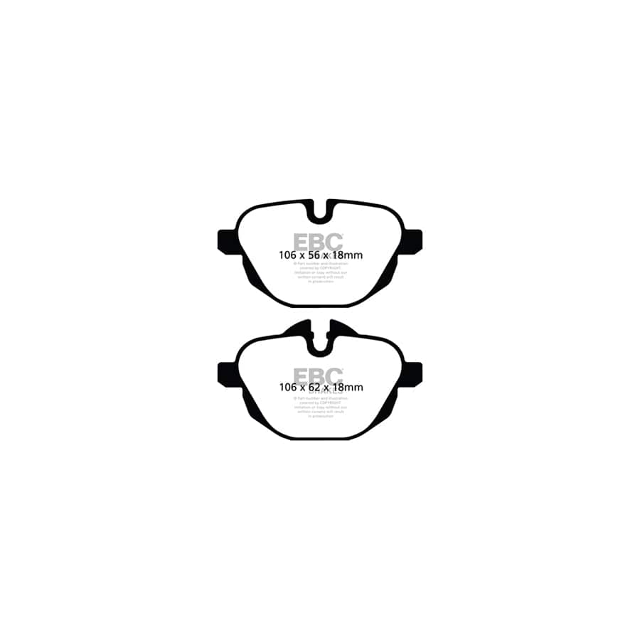 EBC PD01KR175 BMW F25 F26 Greenstuff Rear Brake Pad & Plain Disc Kit - TRW Caliper 2 | Duco Car Parts UK Car Parts