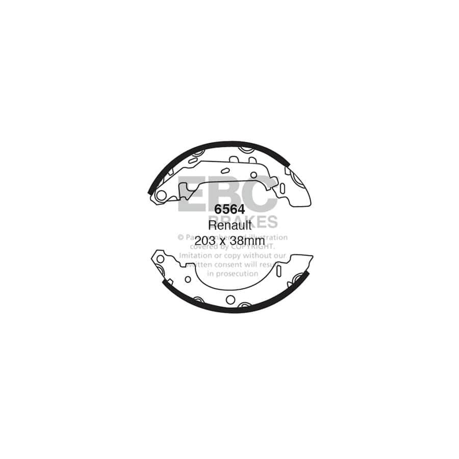 EBC 6564 Nissan Renault Rear Brake Shoes (Inc. Kubistar & Kangoo) 1 | Duco Car Parts UK Car Parts