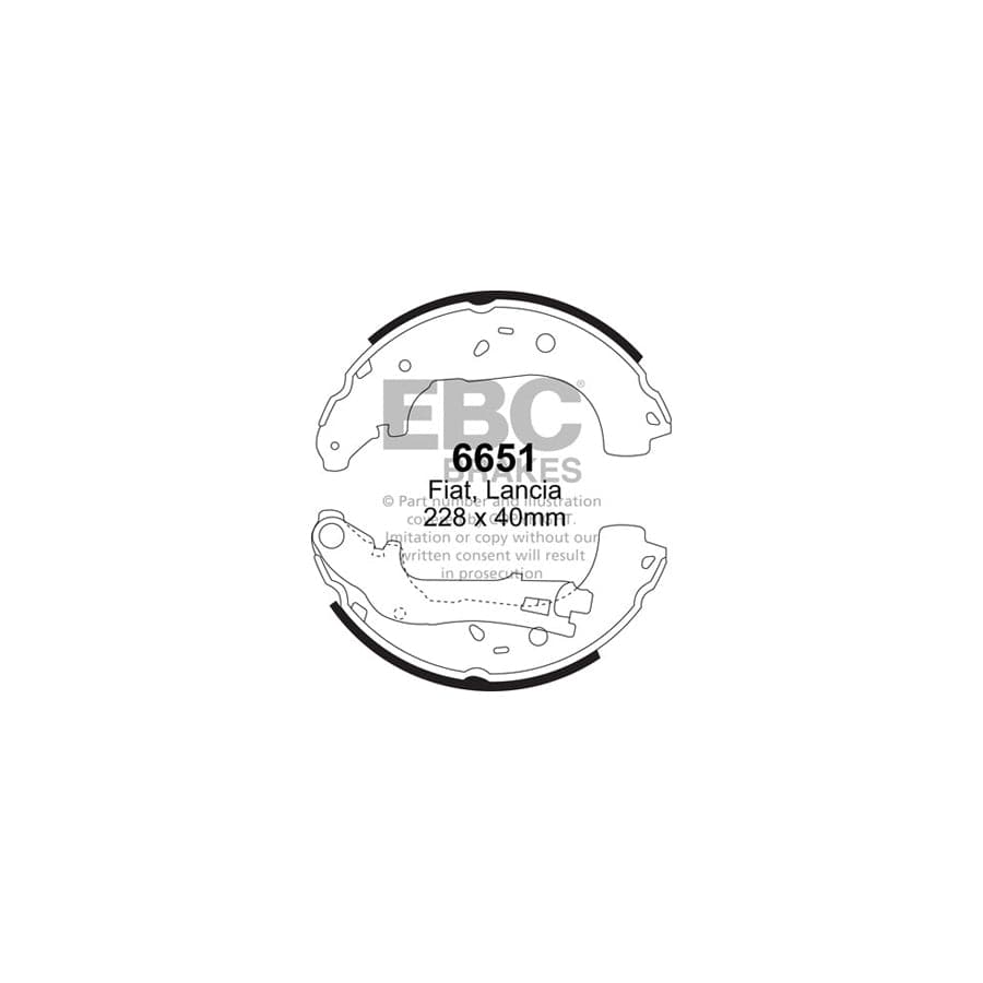 EBC 6651 Fiat Lancia Opel Vauxhall Rear Brake Shoes - TRW Caliper 1 | Duco Car Parts UK Car Parts